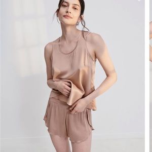 LUNYA WASHABLE SILK SET ‘OTIUM TAN’ SIZE S NWOT